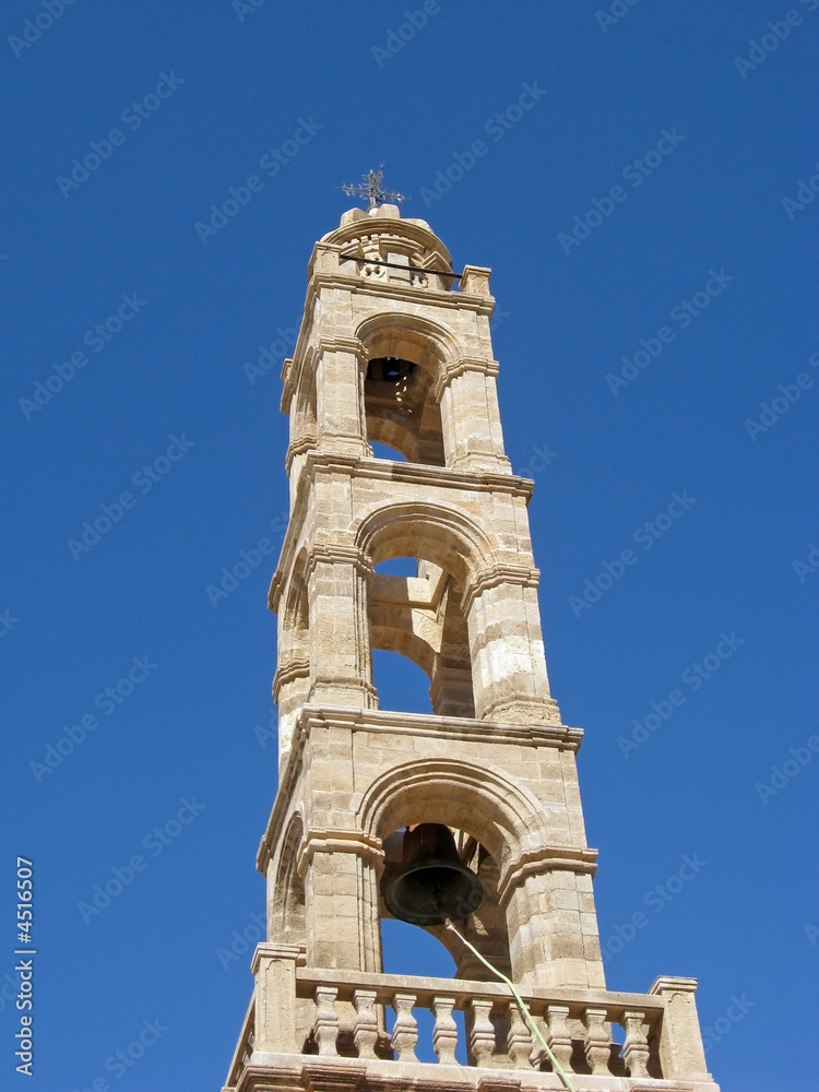 one of bell towers in rhodes