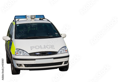 Police car isolated on white background