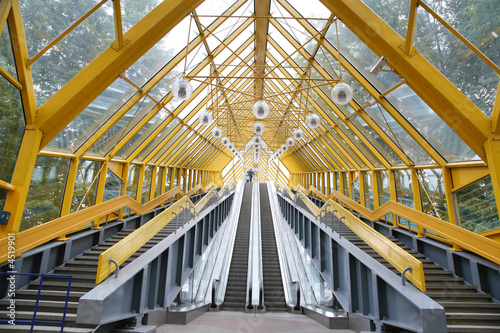 Fototapeta Naklejka Na Ścianę i Meble -  modern pedestrian bridge interior 
