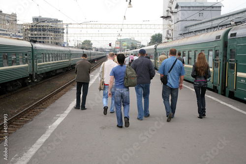 peoples on the railroad stantion platform