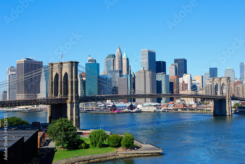canvas print motiv - kuosumo : New York City Skyline and Brooklyn Bridge