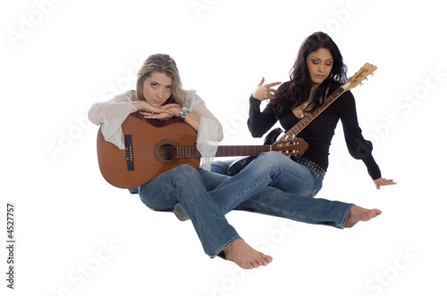 Two guitarists resting