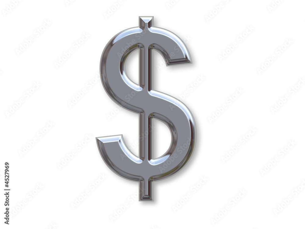 Dollar - Symbol in Chrom Dollar - Symbol in Chrom