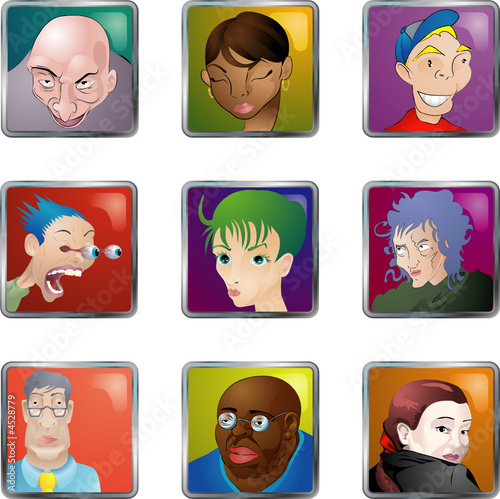 People Faces Icons Avatars