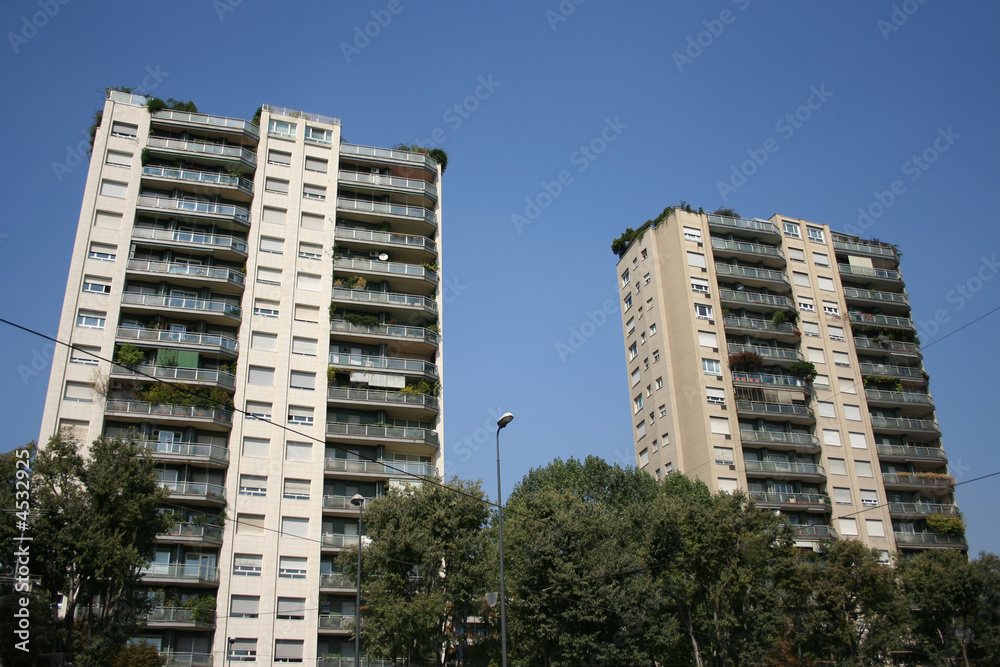 two residential towers