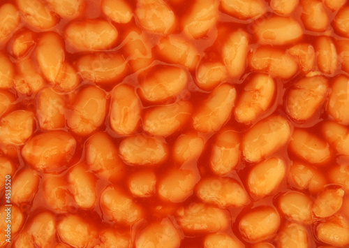 Baked beans close up