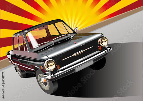 Vector black retro-mobile