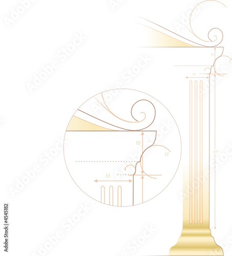 Architecture sketch of ancient Greek style column.