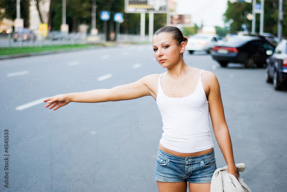 Woman on road Woman on road