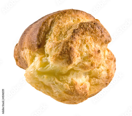 Isolated baked popover on white.