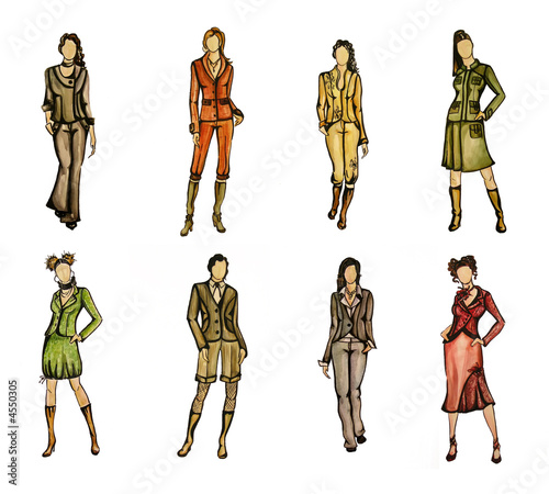 8 different fashion models