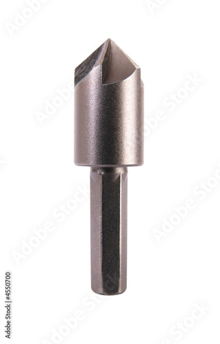 Metal HSS countersink bit for power tool – isolated on white