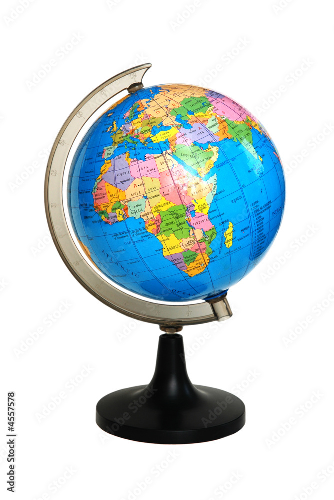 Globe on stand isolated on the white backgroud Globe on stand isolated on the white backgroud