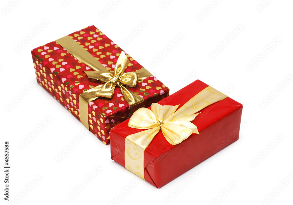 Obraz premium Gift boxes isolated on the white background