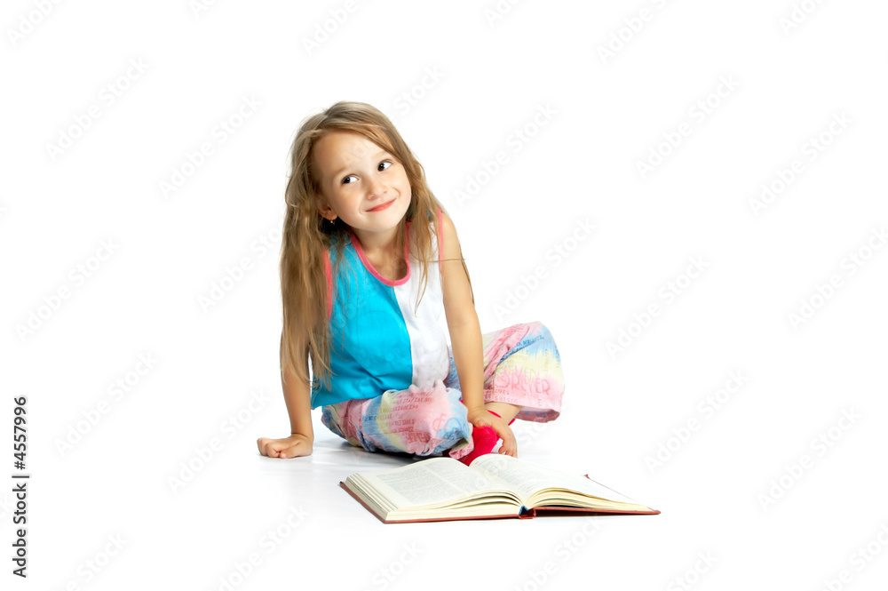 child reading book