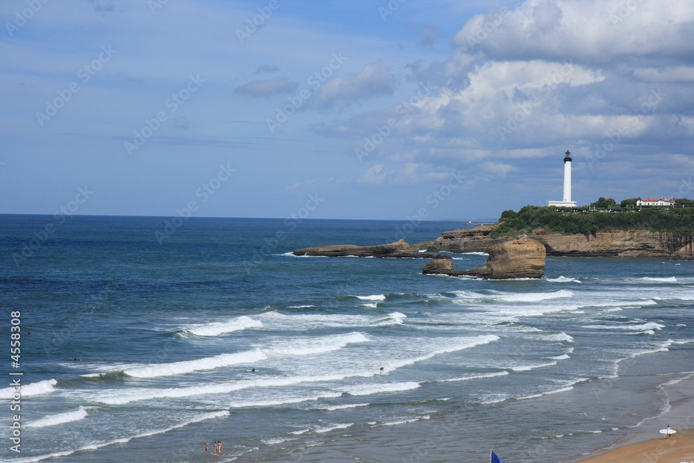 La plage et le phare de Biarritz