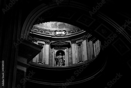 Black and White Image Showing Detail of the Vatican's Interior