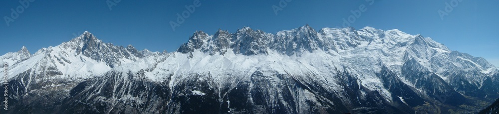 panorama massif du Mont Blanc vu du Brévent