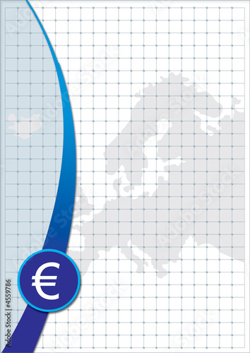 Poster Euro sign and map