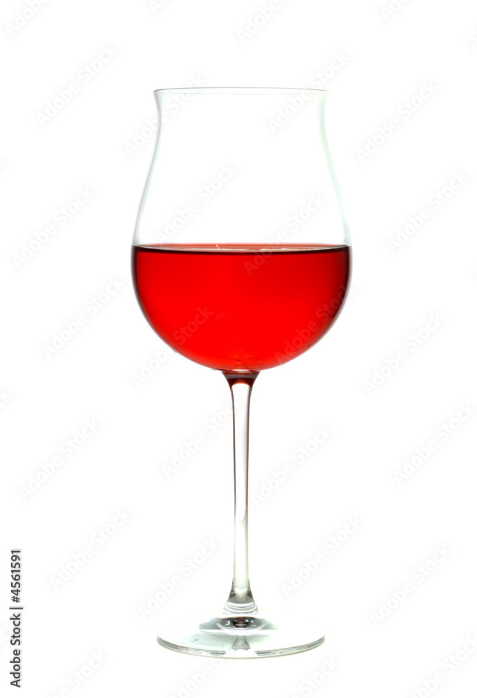 Wine in a glass. Isolation on white Wine in a glass. Isolation on white