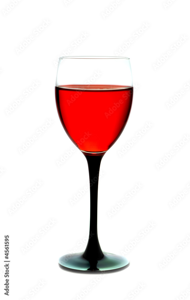 Wine in a glass. Isolation on white Wine in a glass. Isolation on white