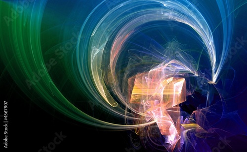 Colorful 3D rendered fractal design (abstract background)