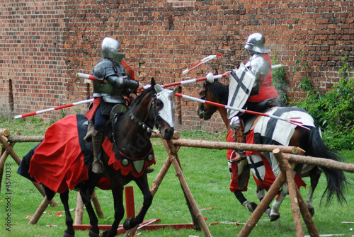 Medieval knights fighting