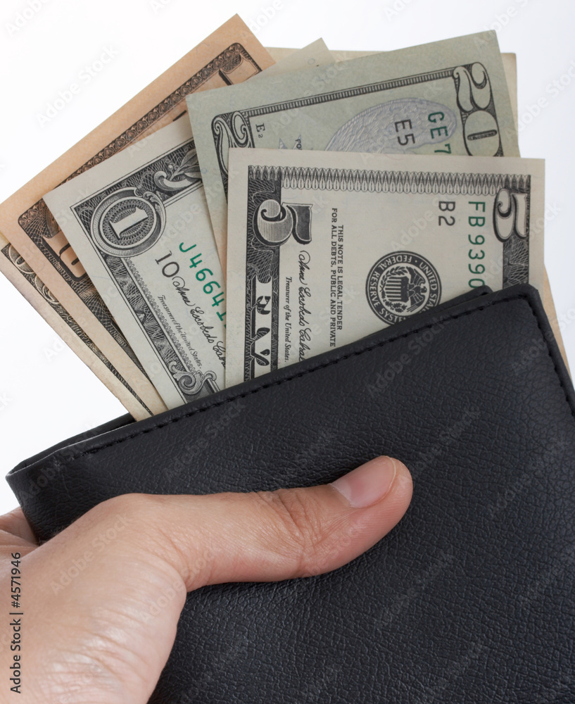 holding a wallet