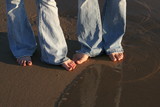 feet foot beach water jeans