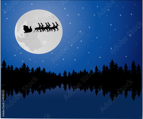Santa in the moonlight