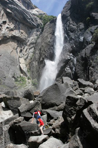 Three years old climbing to Yosemite Falls
