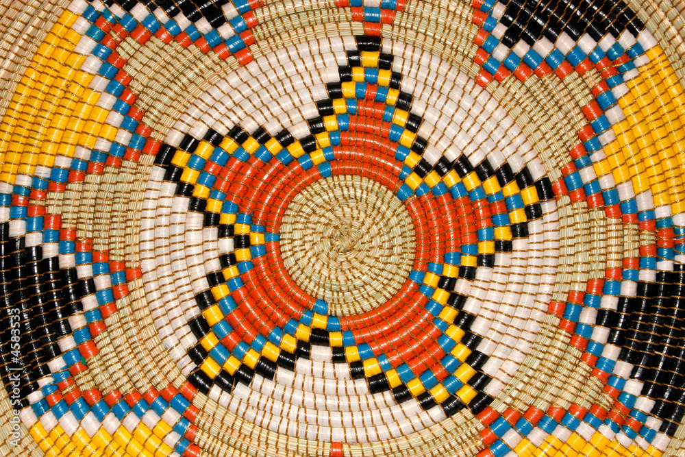 Fototapeta premium Colorful hand woven African basket