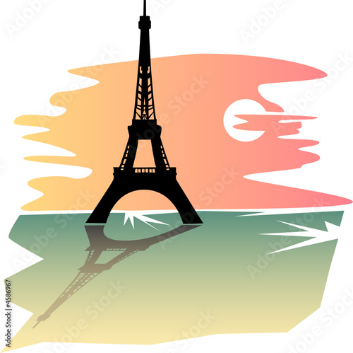Coucher de soleil sur la Tour Eiffel
