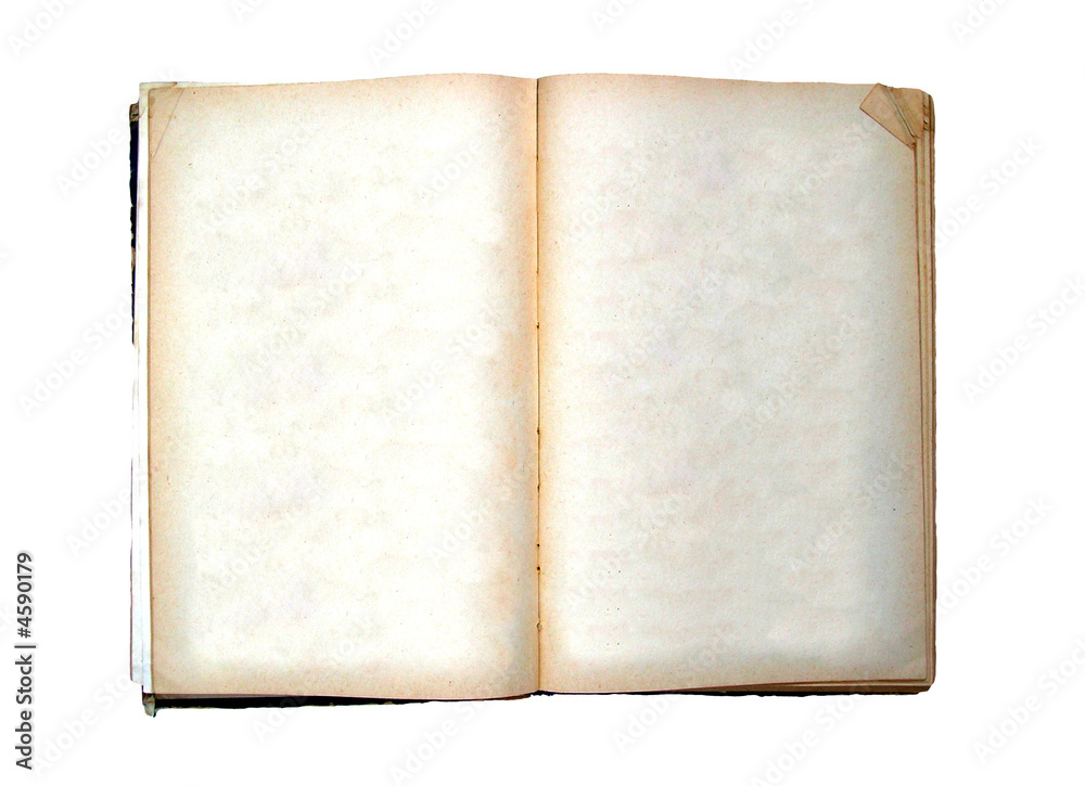 an old opened book with blank pages an old opened book with blank pages