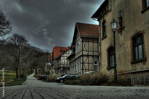 Halloween. Ghost in a haunted house in Germany