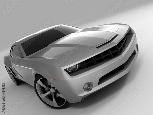 silvery sports car