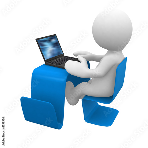 modern desk with laptop