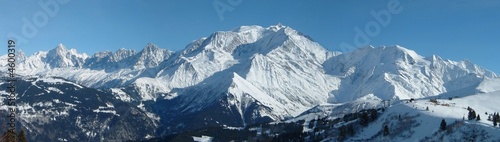 Massif du Mont Blanc vu du Mont d'Arbois à Megève