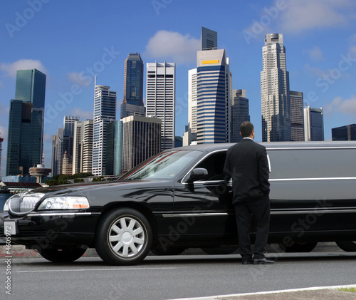Limousine driver waiting for passenger in Singapore