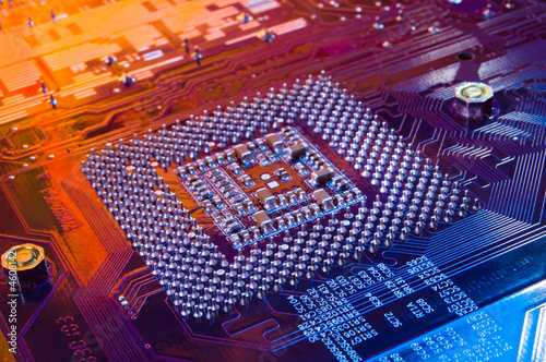 Computer microchip. Processor. photo