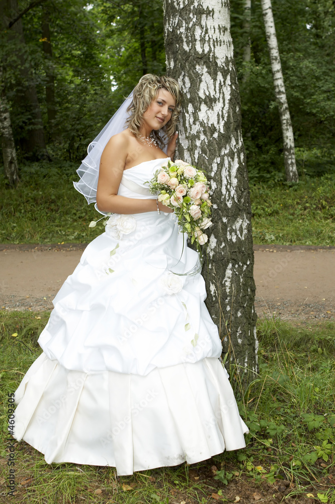 beautiful bride on her wedding day