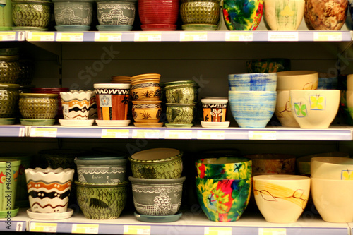 ceramic bowls in supermarket