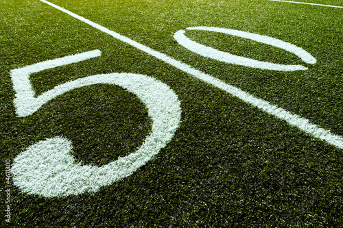 Football Field on 50 Yard Line