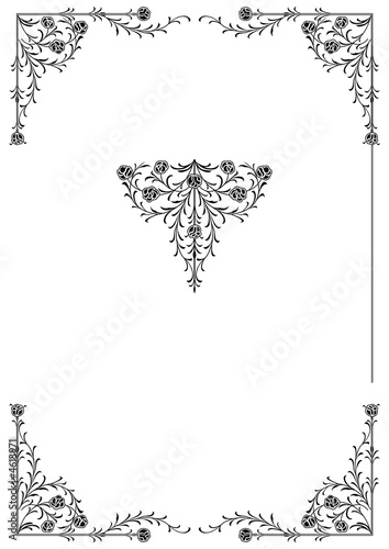 Plakat victorian floral design elements