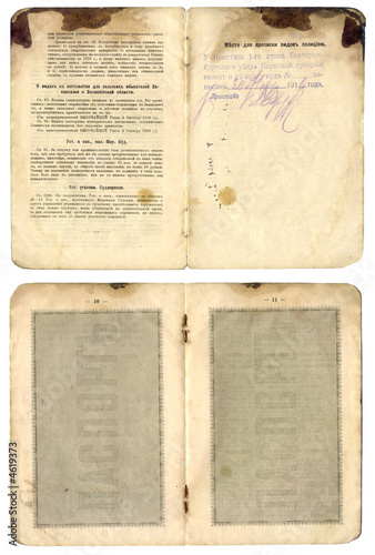  vintage old russian pasport year of 1914