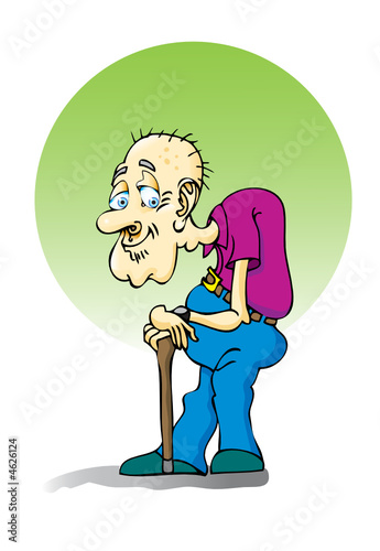 Elderly Man with Cain