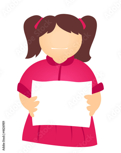 Girl with Blank Cardboard