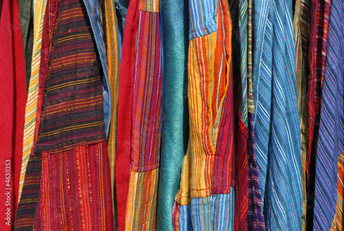 Fabrics at market in the Provence France