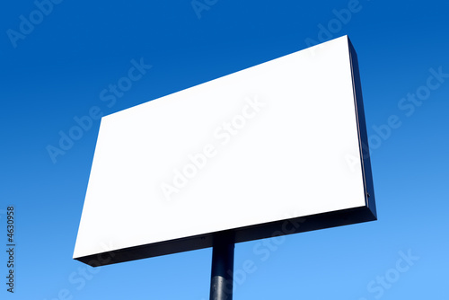 фотографія White blank billboard and a blue sky.
