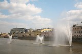 fountains on the river in Moscow